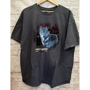 Harley- Davidson Mens 2XL Gray Tee T-Shirt Biker Charlotte NC